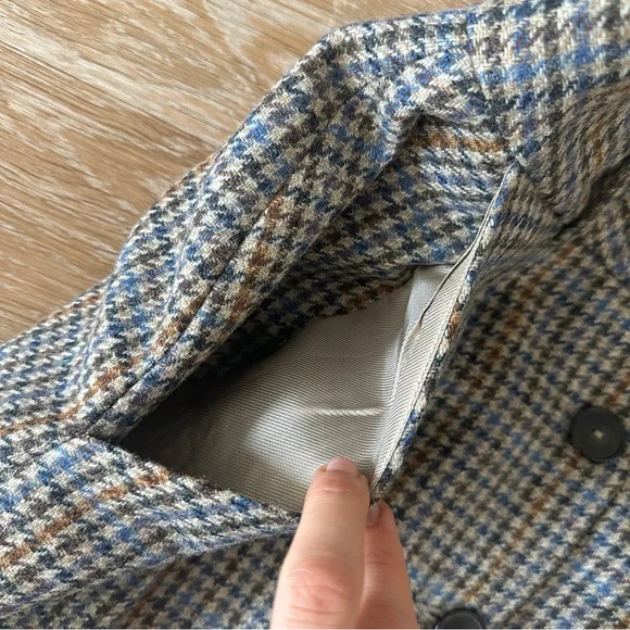 NWOT Zara Multicoloured Houndstooth Print Button-Up Wool Midi Skirt Size S - Picture 11 of 15